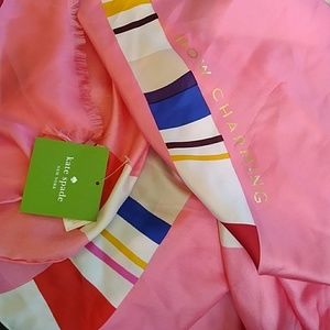KATE SPADE SILK SCARF HOW CHARMING WRITING